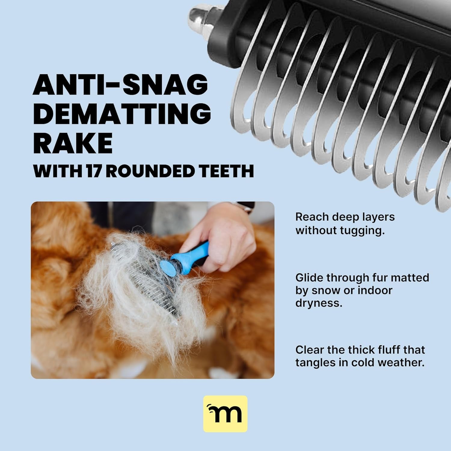 2-In-1 Deshedding Brush & Undercoat Rake for Dogs