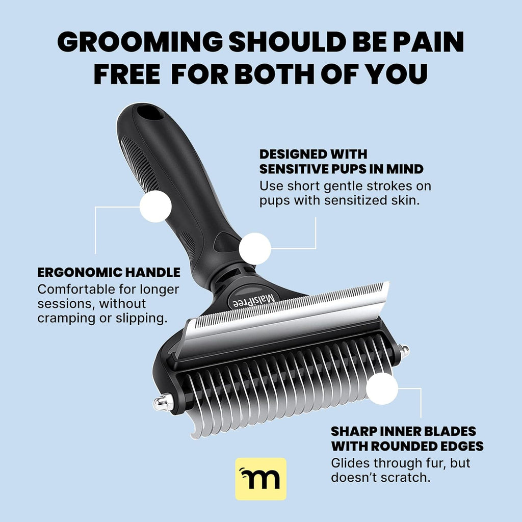 2-In-1 Deshedding Brush & Undercoat Rake for Dogs