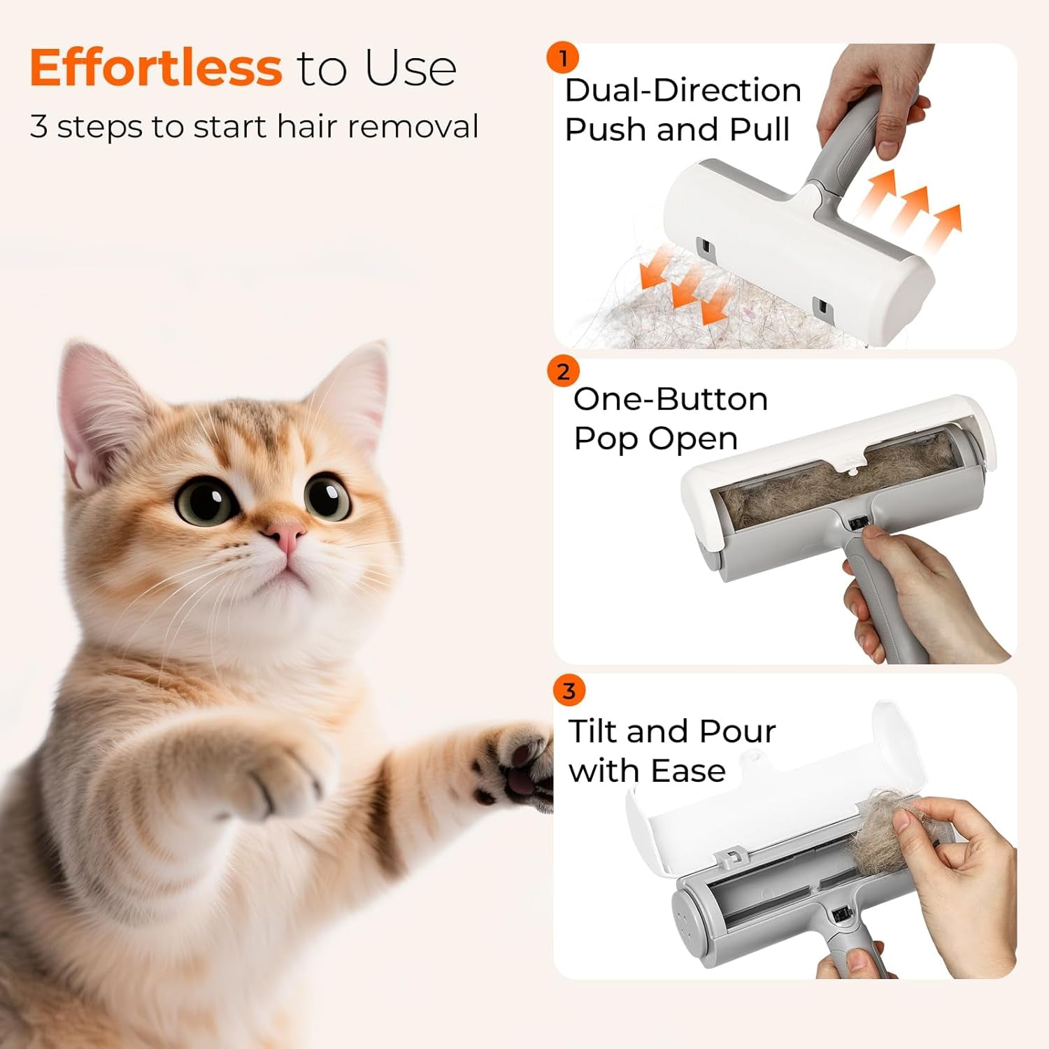 Reusable Pet Hair Remover Roller — Couch, Car & Bedding