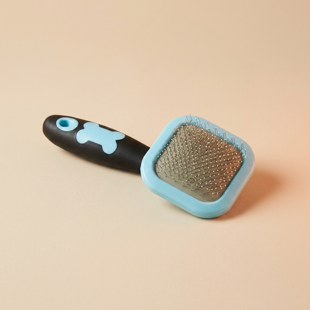 Self-Cleaning Slicker Brush — One Click and the Fur Lets Go